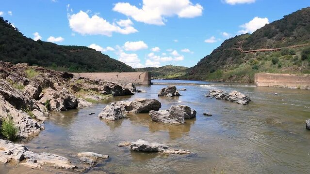 Guadiana river just before Pulo do Lobo waterfall, municipality of M&eacute;rtola / Santa Maria, district of Beja, Alentejo, Portugal