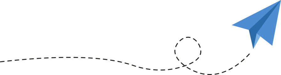 Dashed line paper airplane route 