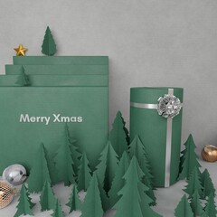 Christmas green backgroung to display products