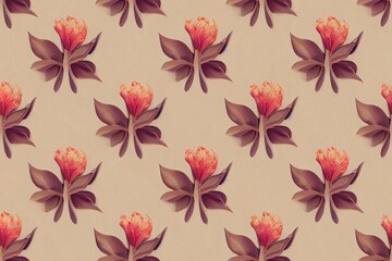 Obraz premium decorative floral pattern. repeat pattern for wallpaper, paper packaging, textile, curtains, duvet covers, print design, wedding invitations. Generative AI (11)