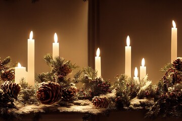 Christmas Wreath and Garland Seamless Holiday Texture Pattern Tiled Repeatable Tessellation Background Image