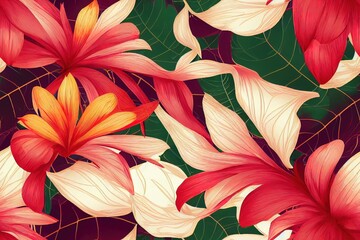 decorative jungle floral leaves pattern. repeat pattern for wallpaper, paper packaging, textile, curtains, duvet covers, print design (18)