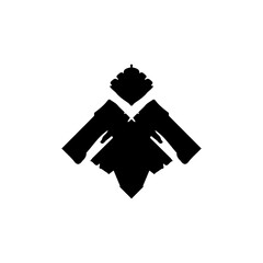 Scarecrow icon. Simple style farming poster background symbol. Scarecrow brand logo design element. Scarecrow t-shirt printing. Scarecrow vector for sticker.