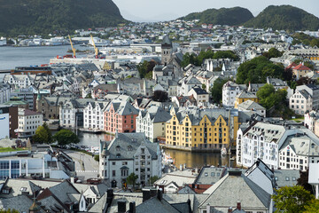 Cityscape of Alesund in Norway