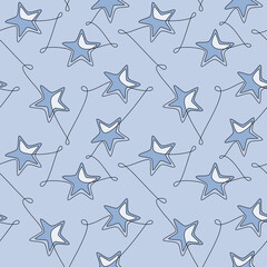 Vector line stars vector seamless pattern. Abstract backdrop illustration. Wallpaper, graphic background, fabric, textile, print, wrapping paper or package design. 