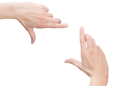 Frame made with woman's hands. Png isolated with transparency