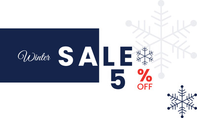 blue color winter sale vector, abstract winter up to 5 percent sale, winter sale up to 5%