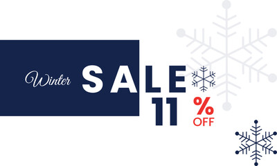 blue color winter sale vector, abstract winter up to 11 percent sale, winter sale up to 11%