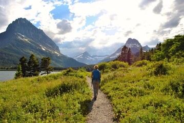 Fototapeta premium hiker in the mountains