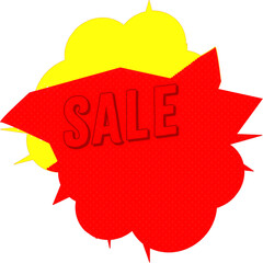 Abstract transparent halftone grunge sale sticker element.