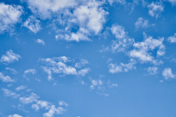 Beatiful blue sky with clouds on a sunny day