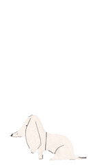 Illustration of a silhouette of  a Dachshund dog,  card celebration, funny time. 