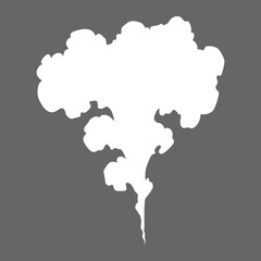 Smoke cloud icon. special effect of puff or steam cloud. Fire blast, smog or fume. Dust or vapor template. Cartoon design white element of comic book