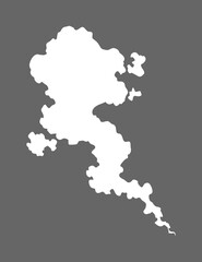 Smoke cloud icon. special effect of puff or steam cloud. Fire blast, smog or fume. Dust or vapor template. Cartoon design white element of comic book