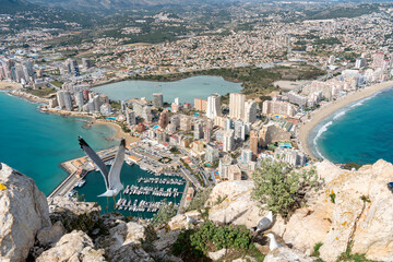 Aerial view of Calpe from the top of Peñón de Ifach