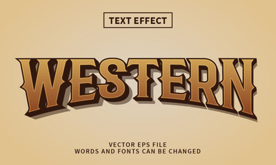 Editable 3d vintage western text effect. Classic font style perfect for logotype, heading and title	