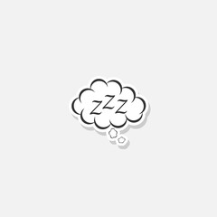 Sleep sticker icon. Zzz speech bubble sign 