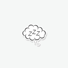 Sleep sticker icon. Zzz speech bubble sign 