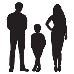 silhouette family, parents and children design vector isolated