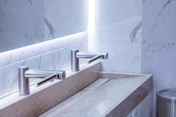 Stylish sink and modern faucet