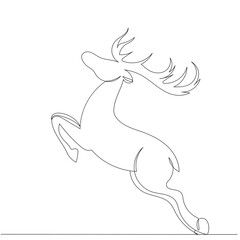 deer sketch, continuous line drawing, vector
