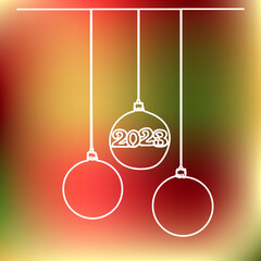 christmas balls sketch, continuous line drawing, vector