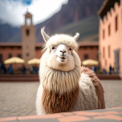 Happy Lama in south america