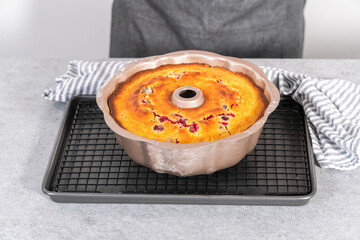 Lemon cranberry bundt cake