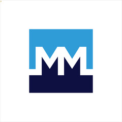 letter mm logo vector emblem template