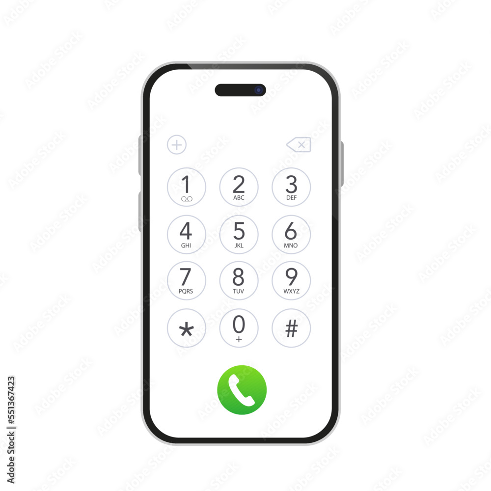 Poster phone keyboard with numbers and letters for the phone. user interface keyboard for smartphone. keybo