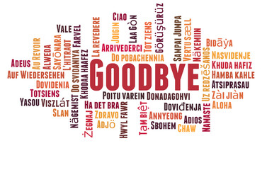 Fototapeta premium Goodbye in different languages word cloud concept