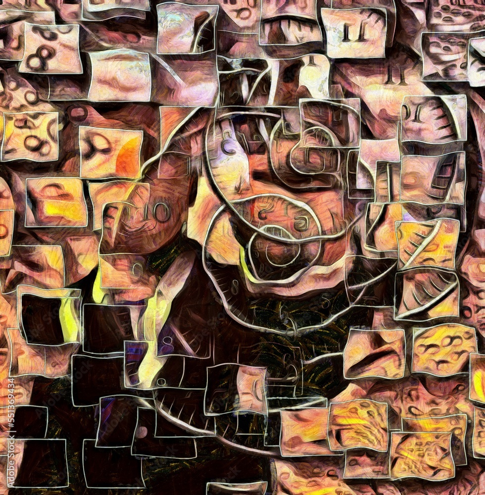 Poster overlapping square layers