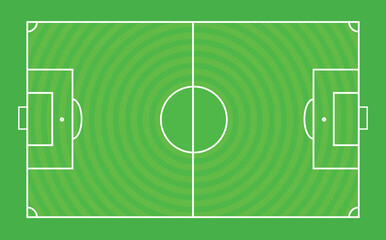 Soccer field top view. Vector illustration.