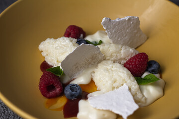 breakfast rice pudding and fresh berries
