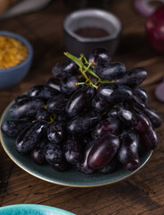 dark grapes on the table