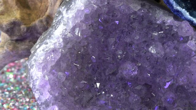Quartz with glittering crystals