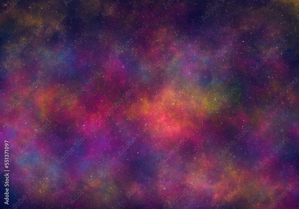 Wall mural nebula and stars in night sky. space background.
