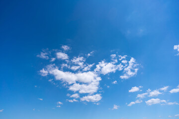 Naklejka na ściany i meble High cirrus clouds against the blue sky