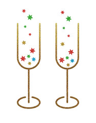 glass star new year party gold champagne festive party love valentine