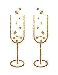 glass star new year party gold champagne festive party love valentine