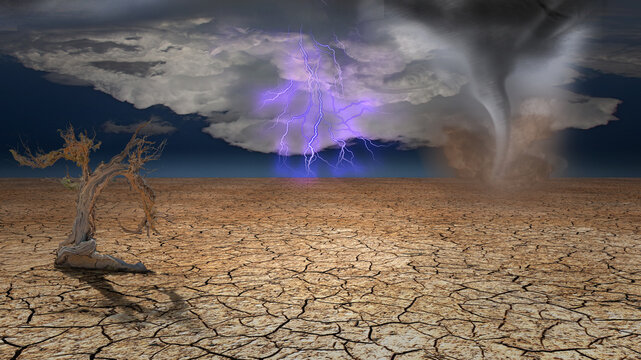 Storm rages in desert