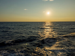 Fototapeta na wymiar The wonderful sunset on the Mediterranean Sea.