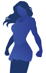 Female heroic pose silhouette