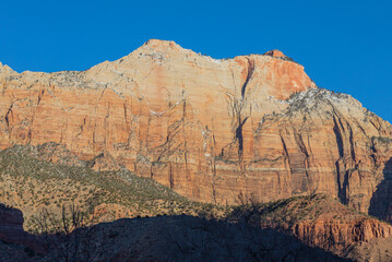 Scenic Zion National Park Utah Landscape in Winter