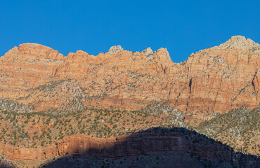 Scenic Zion National Park Utah Landscape in Winter