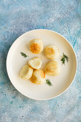Deep fried Cheese ball on plate