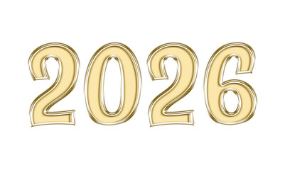 2026 number year digit gold glass 3d decoration letters 
