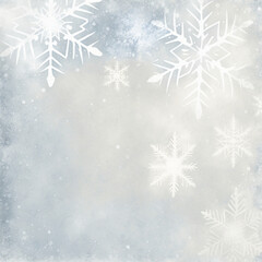 Fototapeta na wymiar Winter Christmas snowflakes background, digital art
