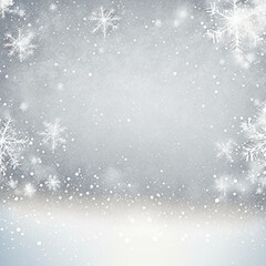 Fototapeta premium Winter Christmas snowflakes background, digital art