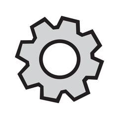 Gear wheel. Settings button. Symbol of engineering, mechanics and technology.